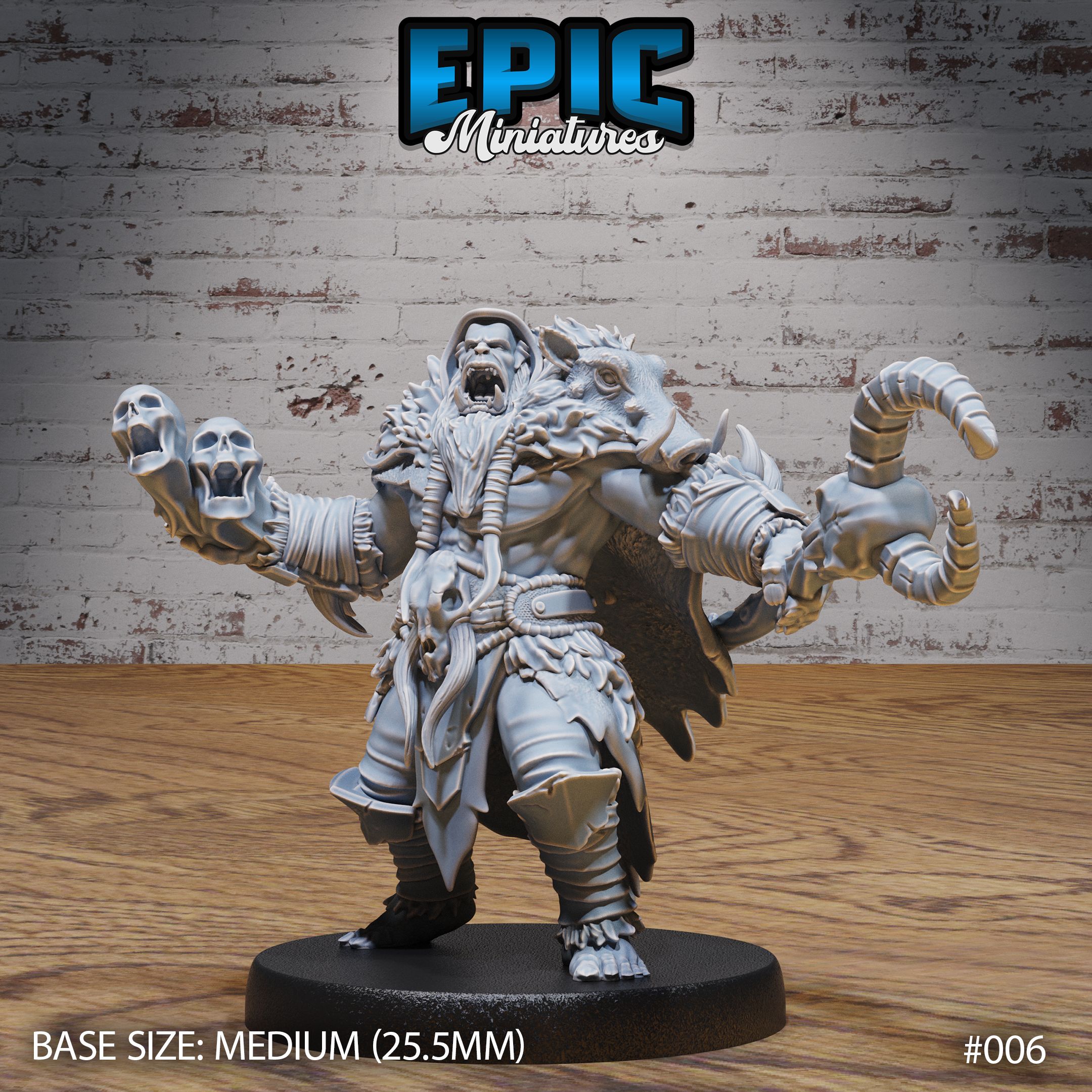 Orc Army Shaman Magic / Green Skin Lord / Male Humanoid Warrior / Burly Raider Tribe / Beast Tamer / Evil Forest Fighter / Woodland Encounter